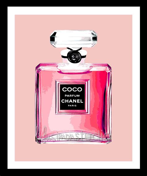 chanel perfume bottle art print|chanel perfume bottle wall art.